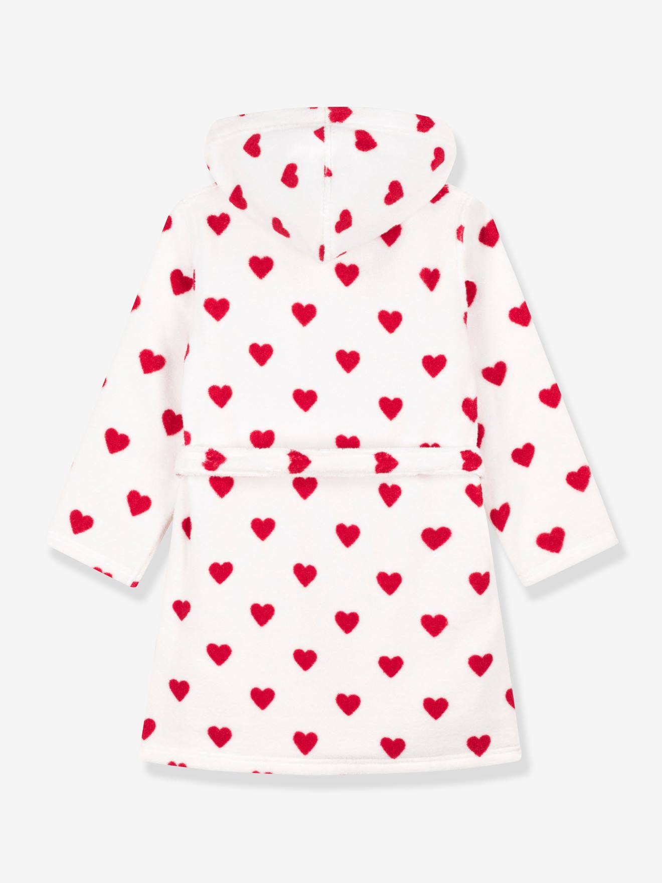 Peignoir cœur en éponge PETIT BATEAU blanc imprimé