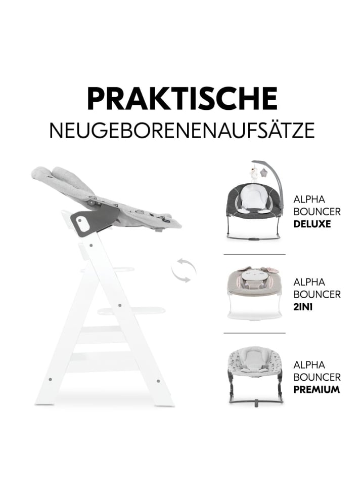 Hauck Hochstuhl Alpha Plus White im Sparset - inkl. in weiss günstig kaufen onesize