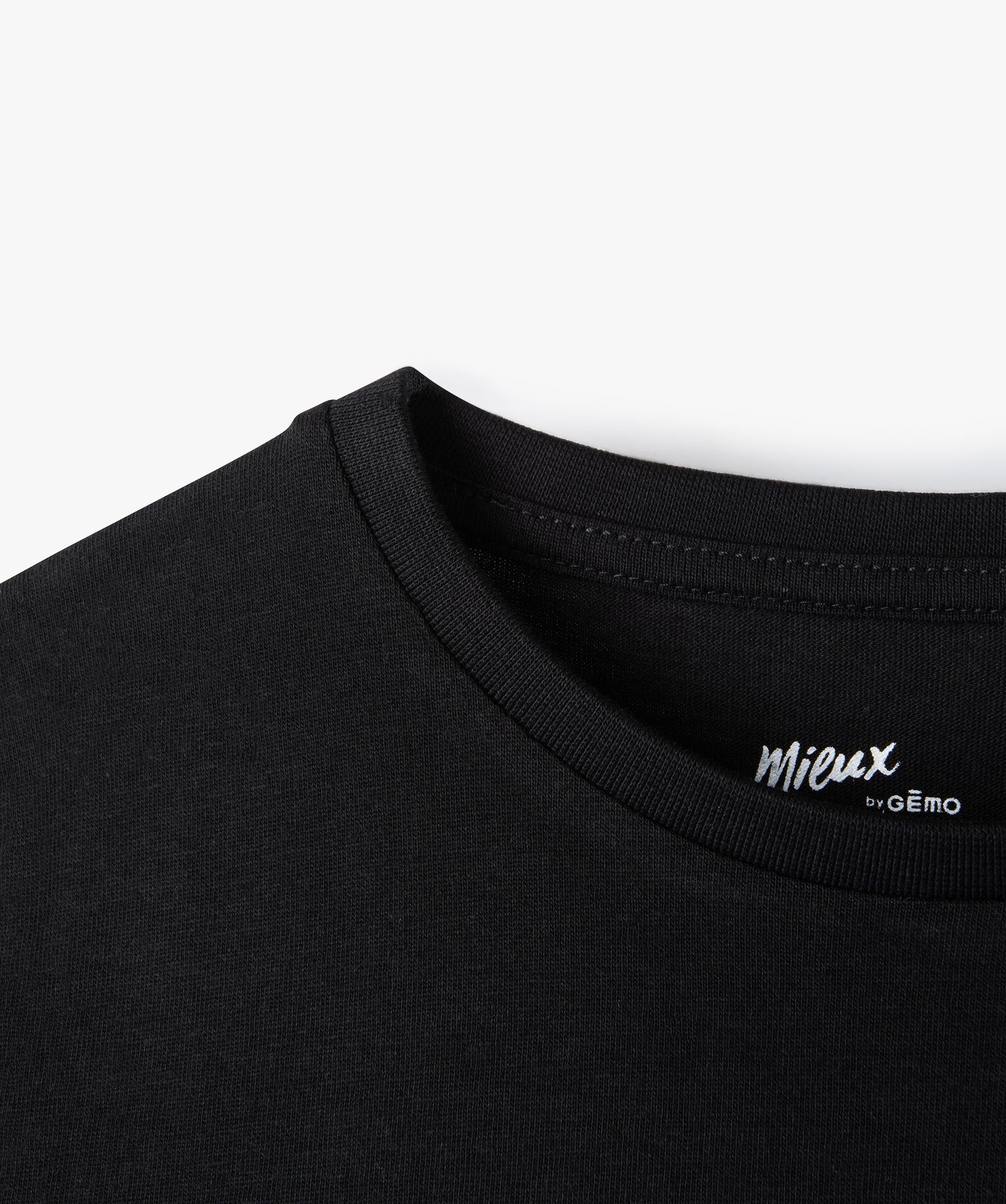 Tee-shirt Garçon uni à manches courtes noir | GEMO