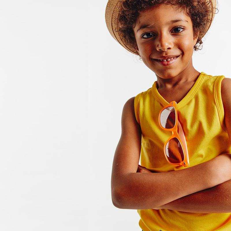 Débardeur uni en coton écoresponsable jaune garçon