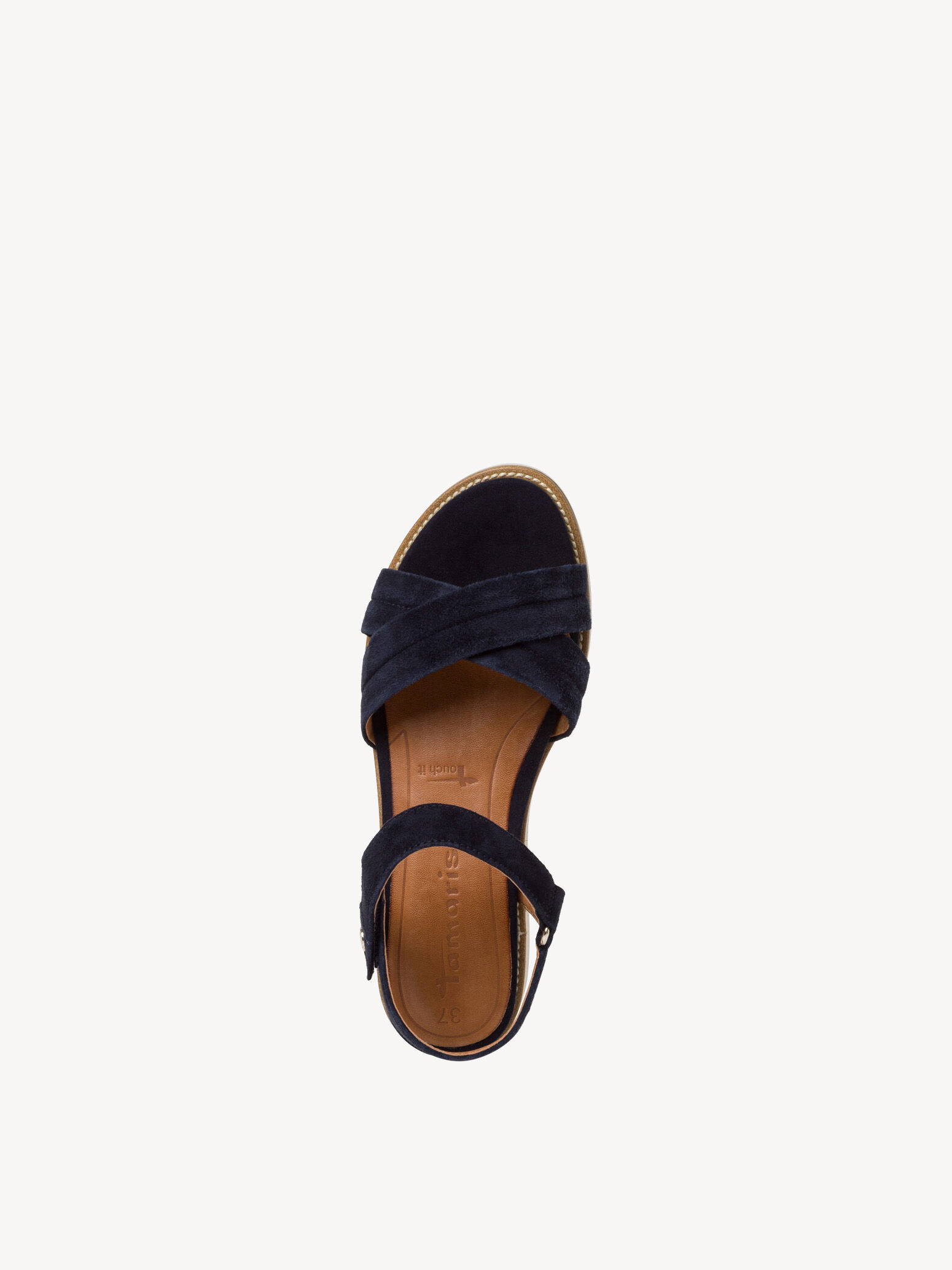 Sandale à talon en cuir - bleu