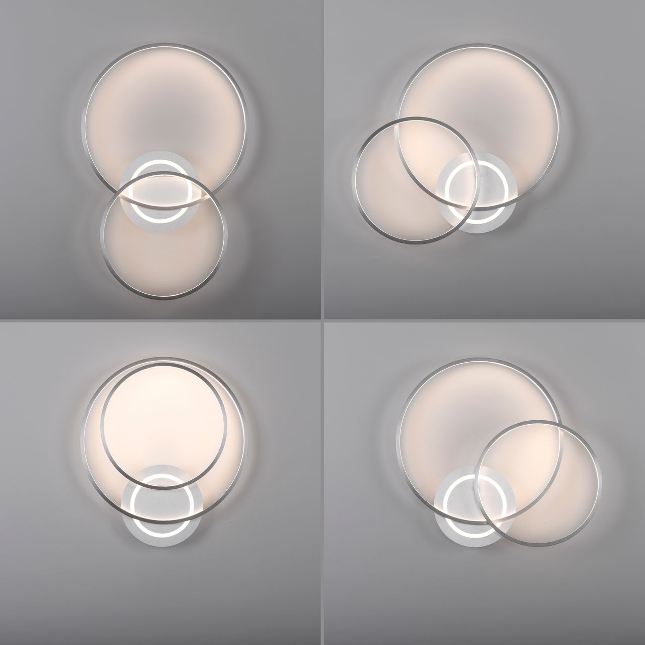 JUST LIGHT Deckenleuchte ASMINA, separat steuerbar, Memoryfunktion, Aluminium