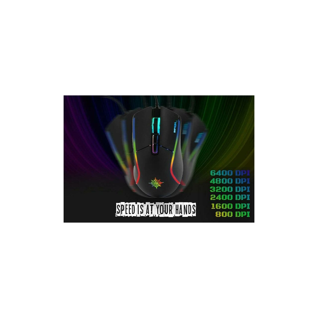 Inca IMG-GT16 PRO Optisch Gaming Maus 6400 DPI RGB-Logo-Effekt