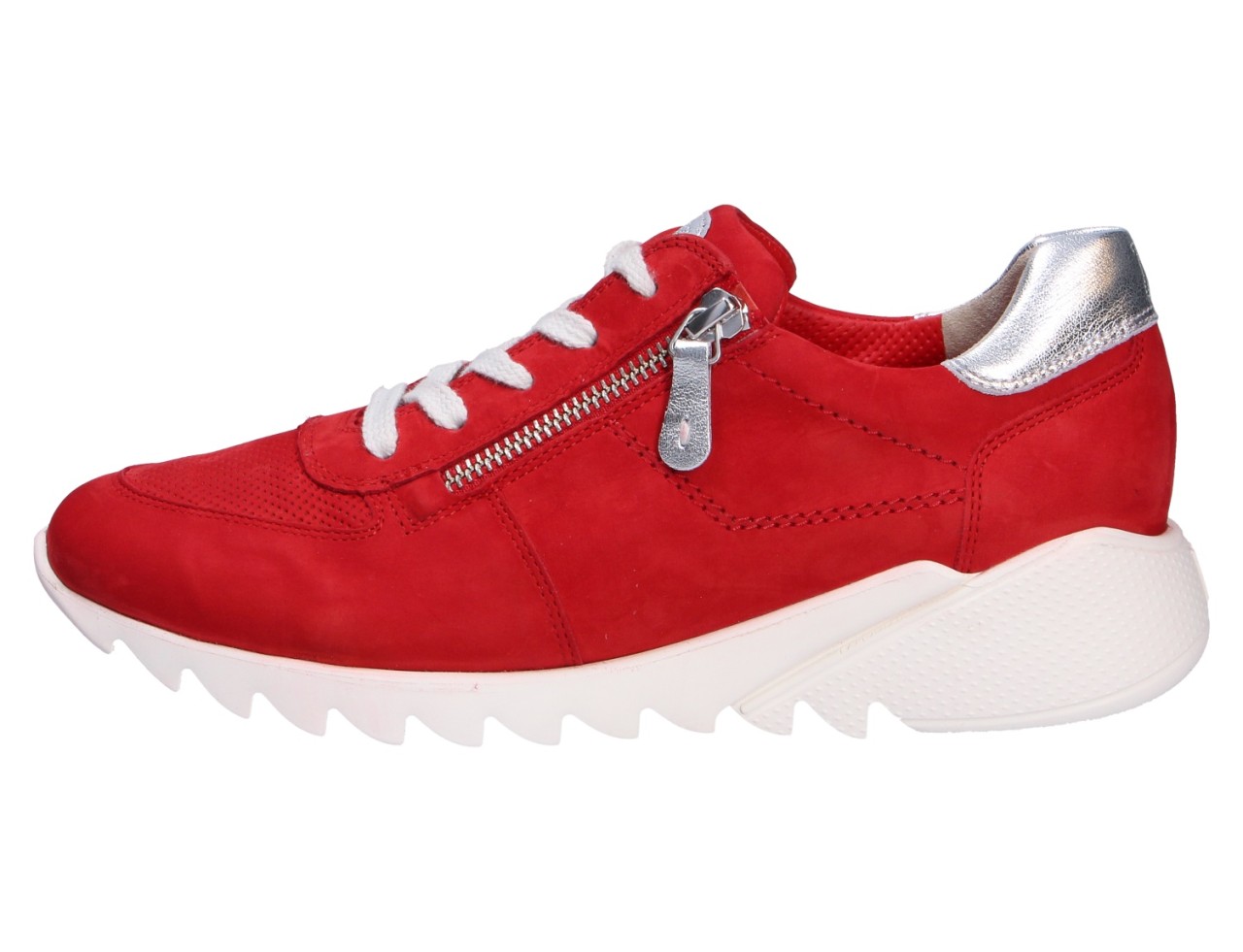 PAUL GREEN Sneaker rot red silver R.Nubuk