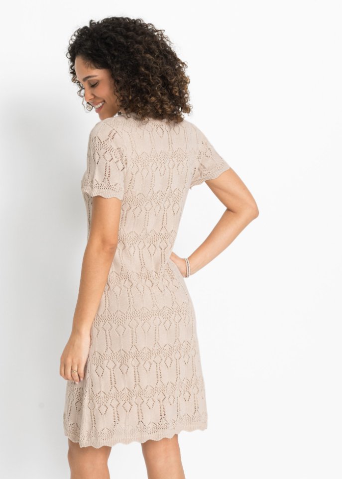 Strickkleid mit Ajourmuster
