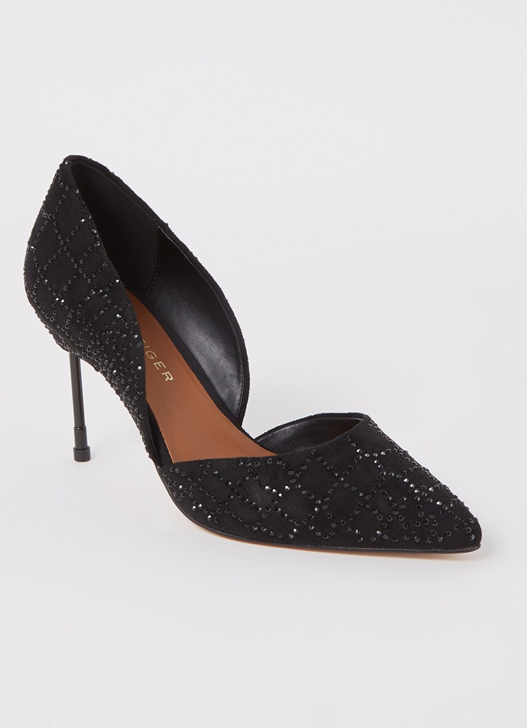 Kurt Geiger Bond pump in suede with rhinestones