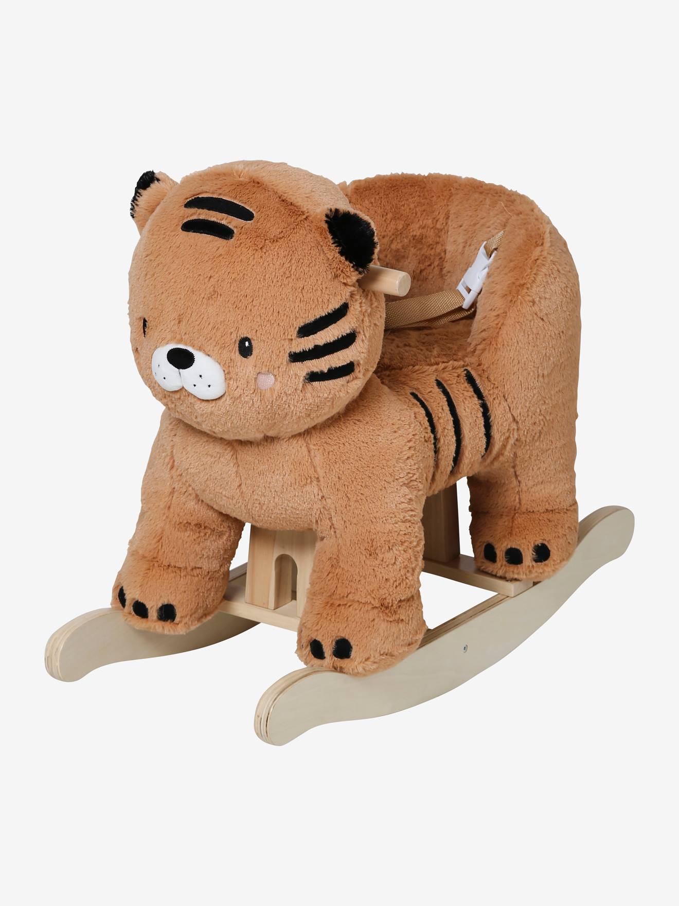 Tigre à bascule bébé en bois FSC® jaune