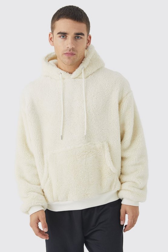 Kastiger Oversize Borg-Hoodie