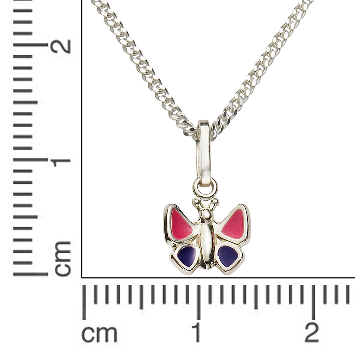 Hals-Kette 925 Sterling Silber Lack pink lila ohne Stein Kettenanhänger für Kinder