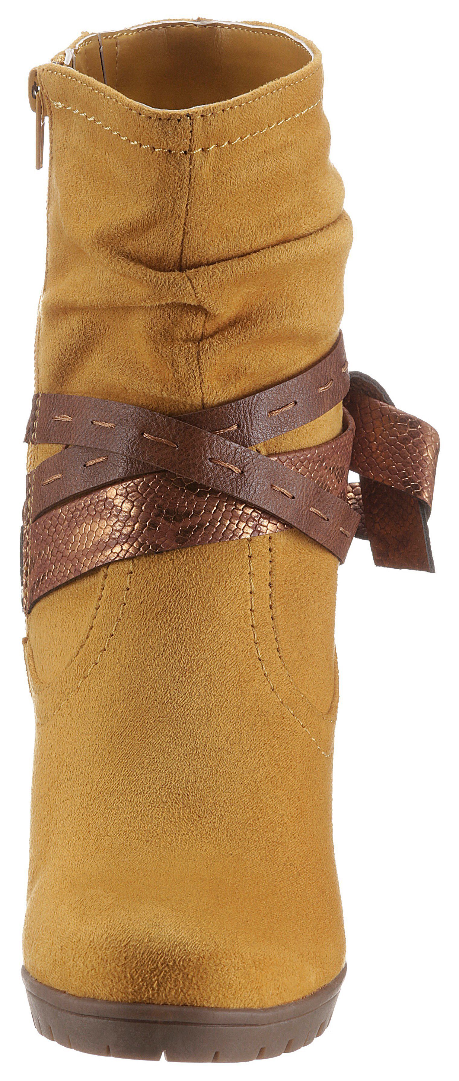 CITY WALK Stiefelette mit Zierbänder um den Schaft