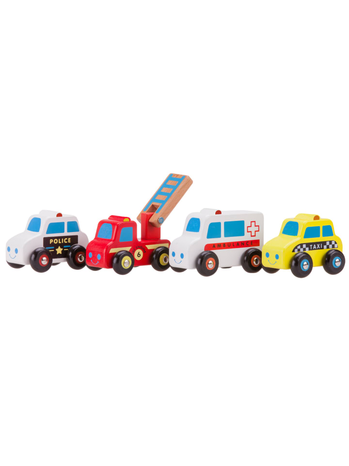 New Classic Toys Minifahrzeuge mit 4 Fahrzeugen Polizei Feuerwehr Krankenwagen Taxi 18 Monate günstig kaufen onesize
