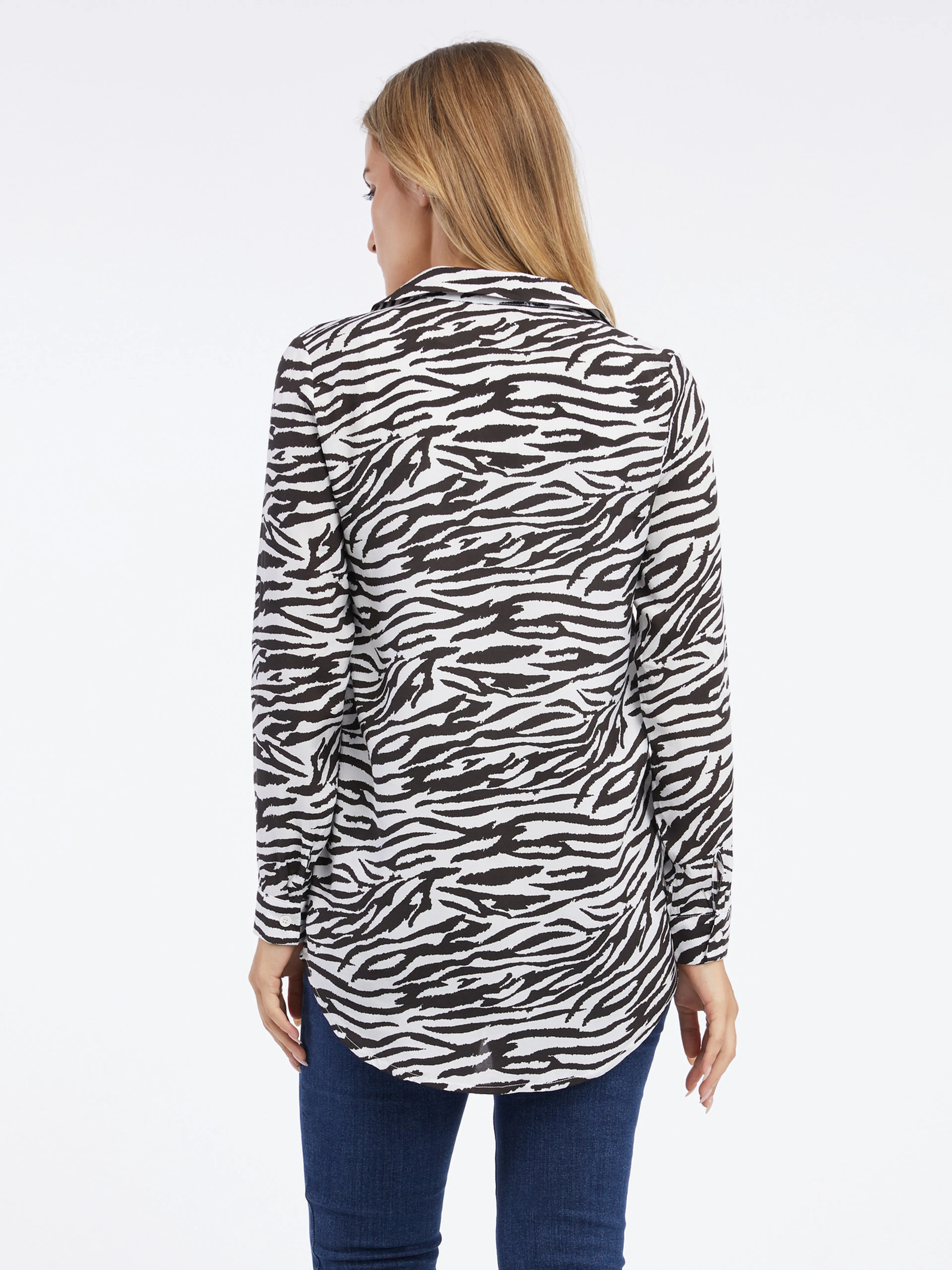 Weiße und schwarze Damenbluse ORSAY