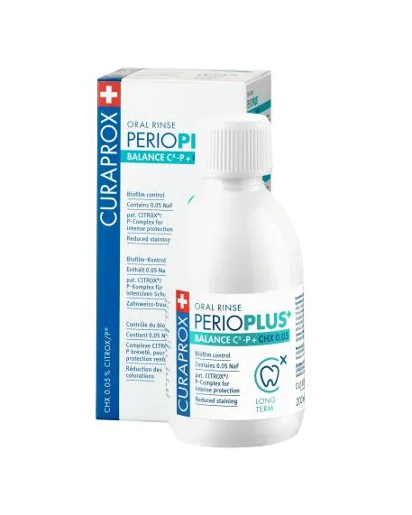 Curaprox Perio Plus Balance - Водица за испирање уста 0,05% CHX и CITROX 200 ml