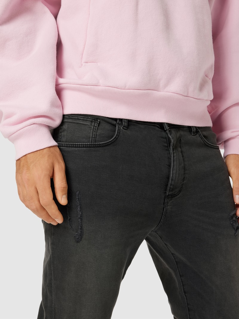 Skinny Fit Jeans im Used-Look in anthrazit