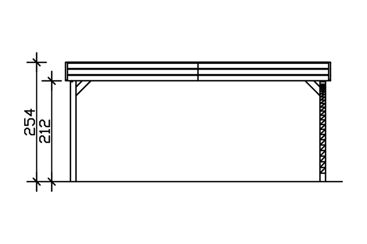 Skanholz Doppelcarport Friesland Set 7, BxT: 557x555 cm, 221 cm Einfahrtshöhe