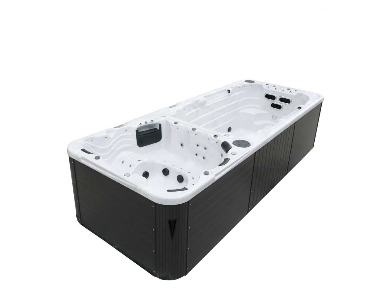 PureHaven Swim Spa 580x230x135 cm für bis zu 8 Personen UV-Wasseraufbereitung Doppelfilter-System verstellbarer Wasserfall 4800 L