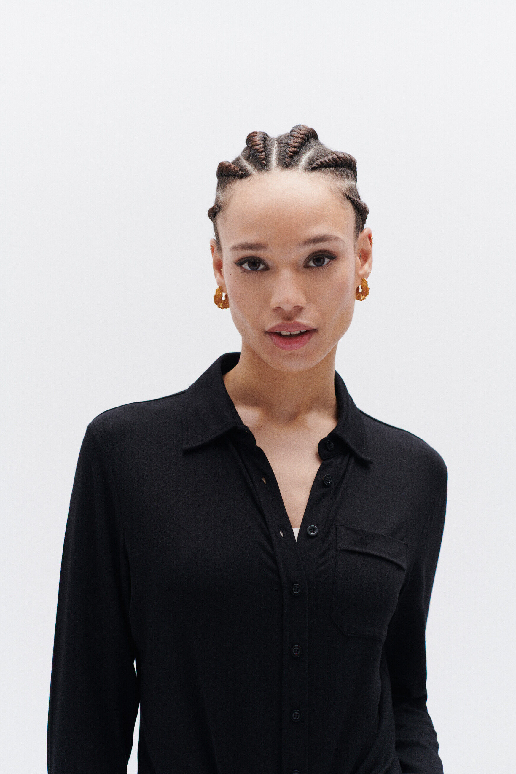 Chemise Albi en jersey noir femme
