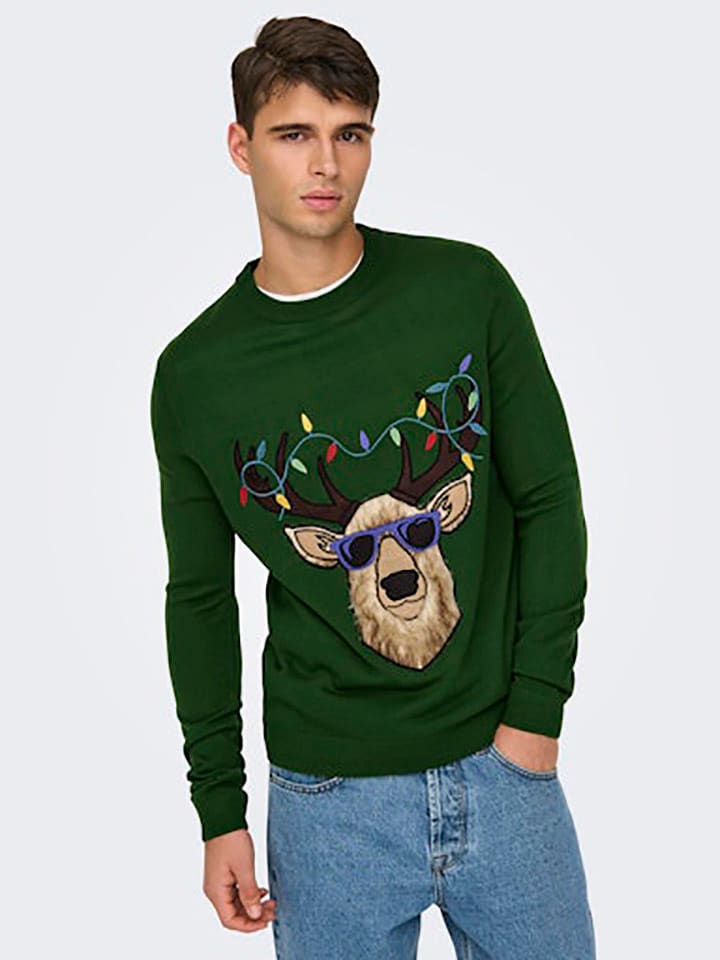 ONLY & SONS Pullover in Grün günstig kaufen