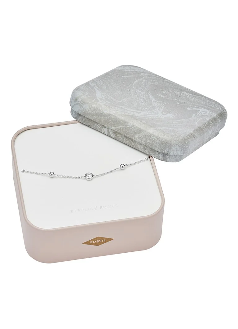 Bracciale in argento fossile con pietre di zirconia cubica JFS00452040