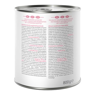 Wolf of Wilderness Adult 6 x 800 g - Mit viel frischem Geflügel