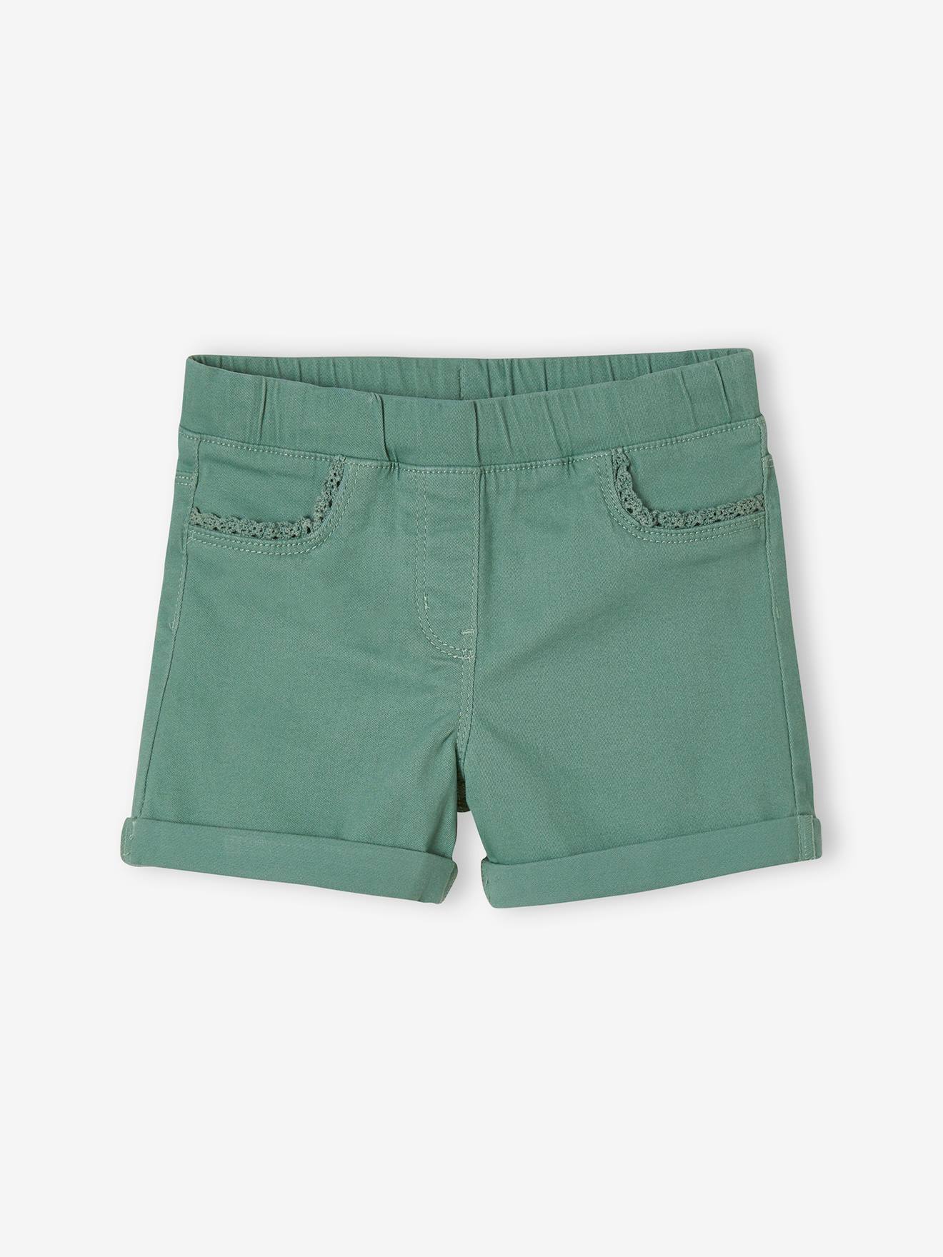 Short tregging Basics fille détail en macramé abricot poudré