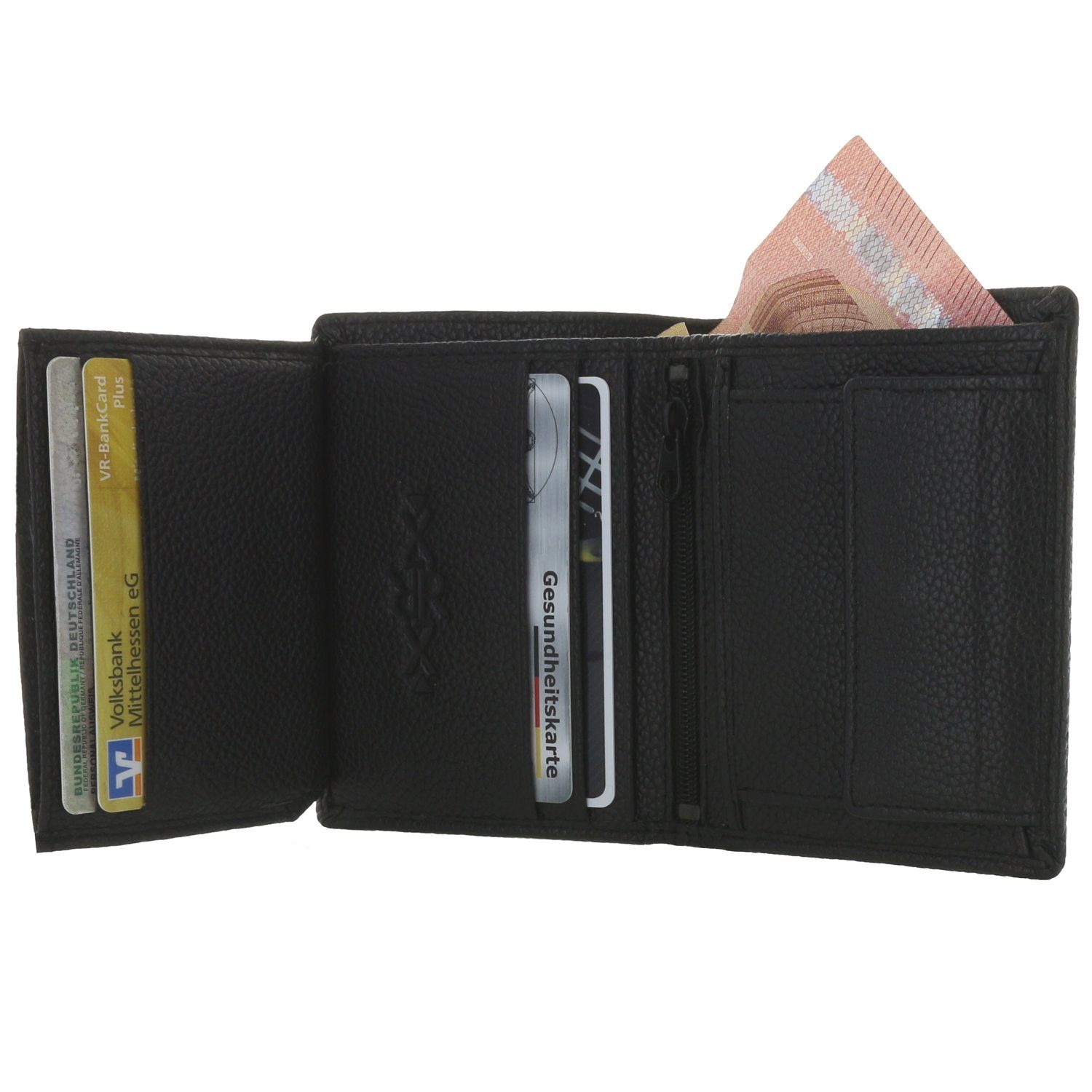 XiRRiX Mini Geldbörse XiRRiX Portemonnaie Damen klein - Herren Brieftasche mini aus Leder, Klein, Hochformat