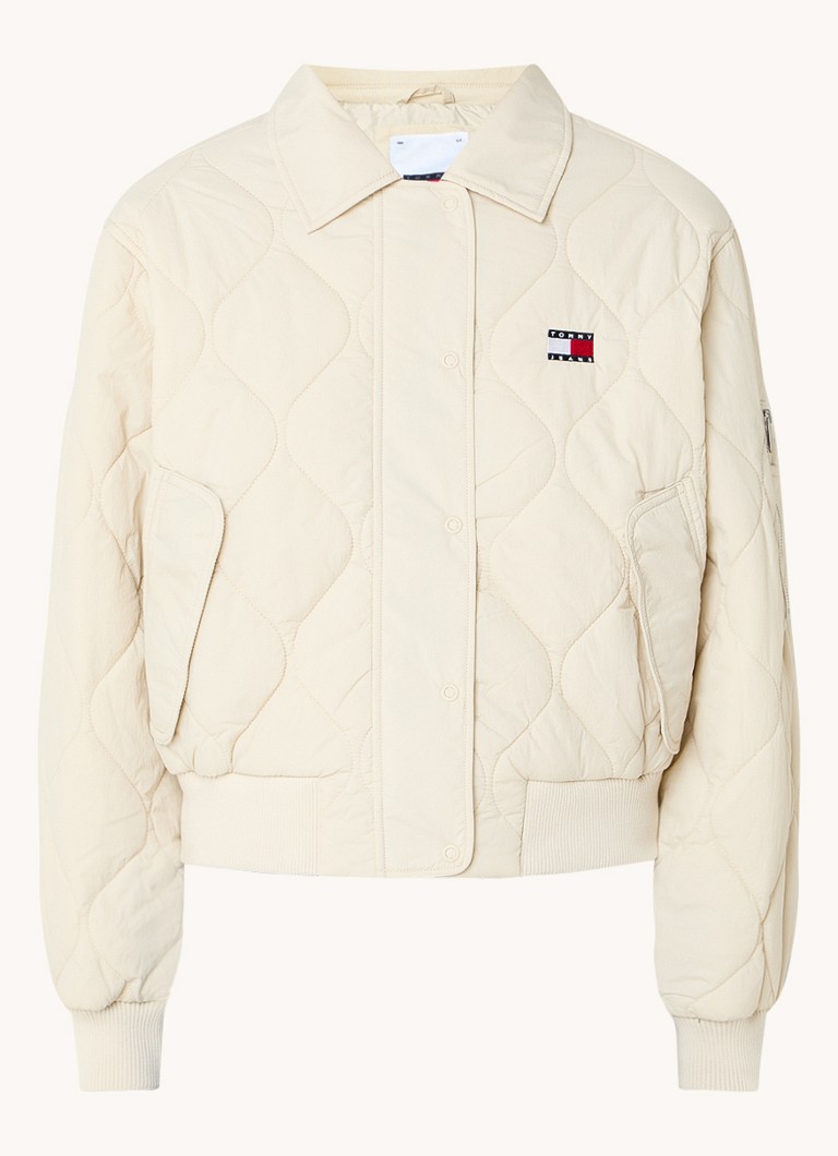 Tommy Hilfiger prošivena bomber jakna s uzorkom prošivenog printa i vezom logotipa