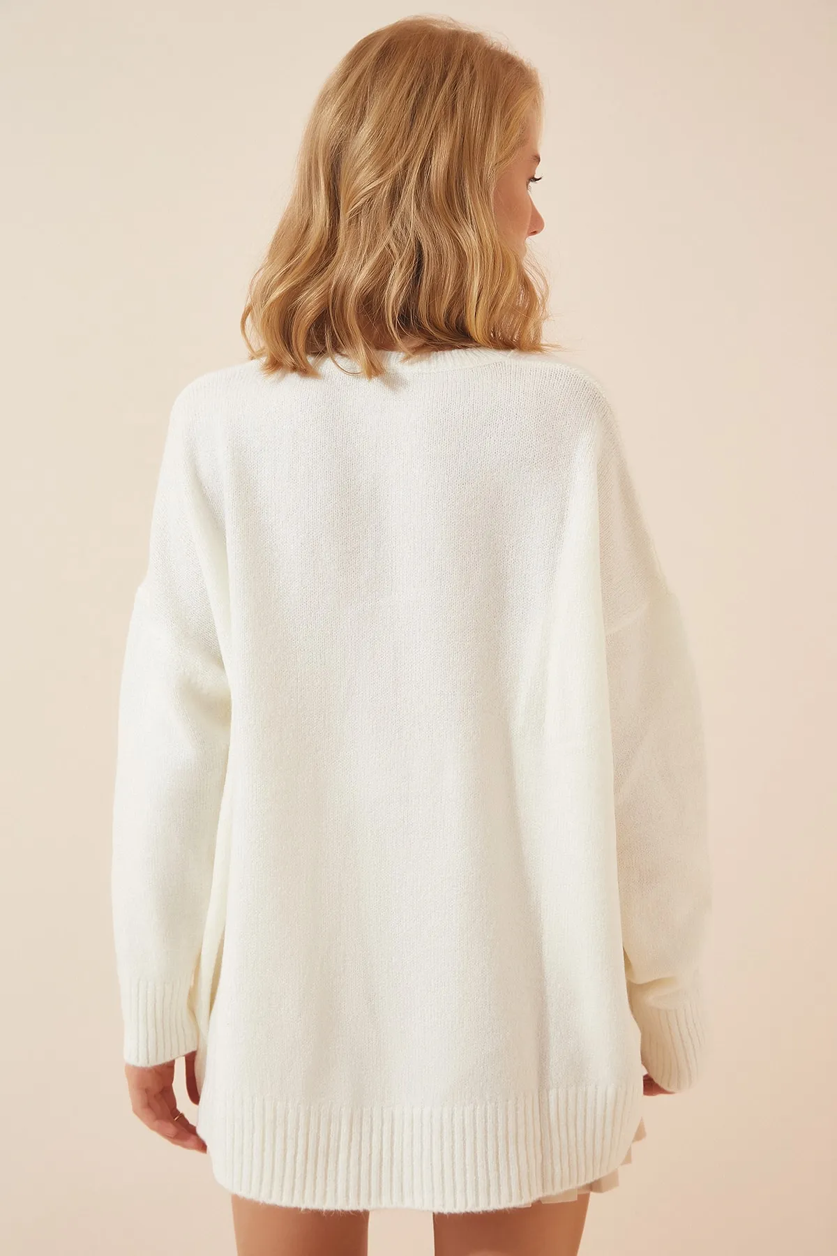 Happiness İstanbul  Pullover - Ecru - Oversized