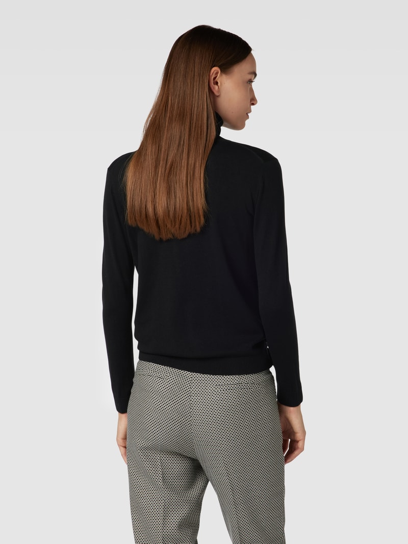 Longsleeve mit Stehkragen Modell 'KIKU' in schwarz