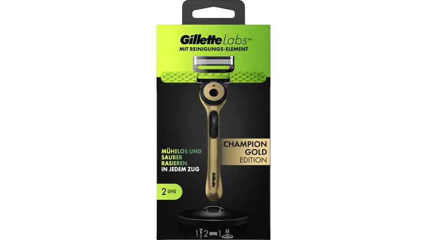 Gillette Labs Champion Gold Edition Rasierer mit Reinigungs-Element