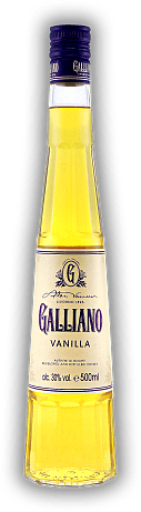 Galliano Vanilla 0,5 Liter Galliano Vanilla 0,5 Liter Fein und ausgewogen, Galliano Vanilla Likör mit starken Vanillearomen. 0,5	 Liter - Vol 30%