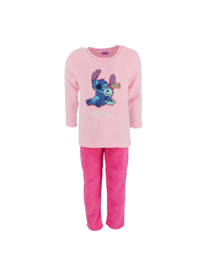 Lilo & Stitch Lilo & Stitch Schlafanzug Pyjama Coral Fleece Nachtanzug für Kinder in Pink günstig kaufen