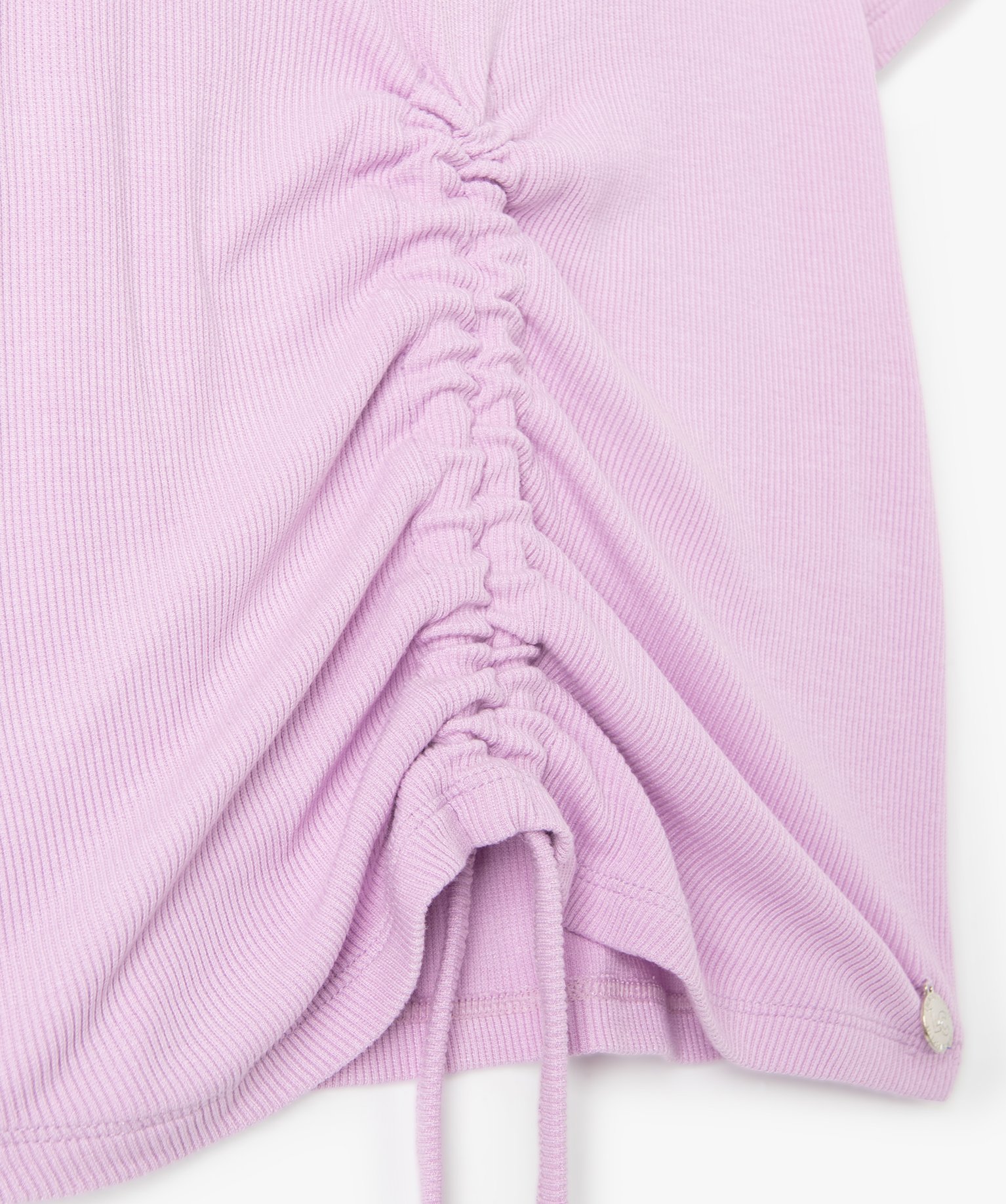 Tee-shirt fille à manches courtes en maille ctelée - Lul... violet | GEMO