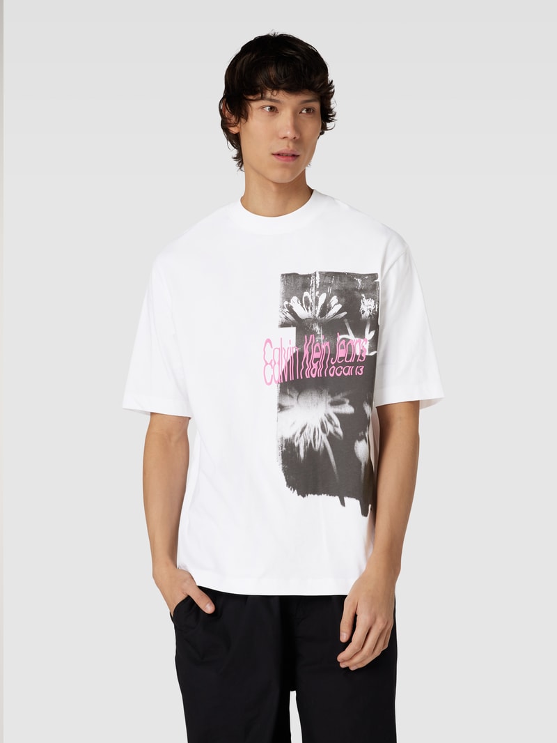 T-Shirt mit Logo-Print T-Shirt mit Logo-Print Modell 'DISRUPTED' in weiss