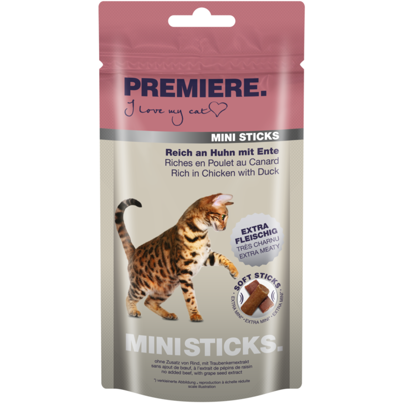 PREMIERE Snacks PREMIERE Mini Sticks 7x50g Huhn mit Ente