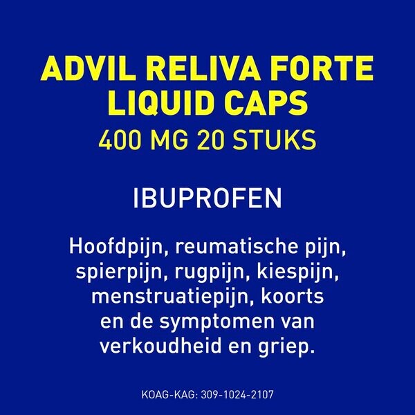 Advil Reliva Forte 400mg Liquid-Caps Medicine - 20 pieces