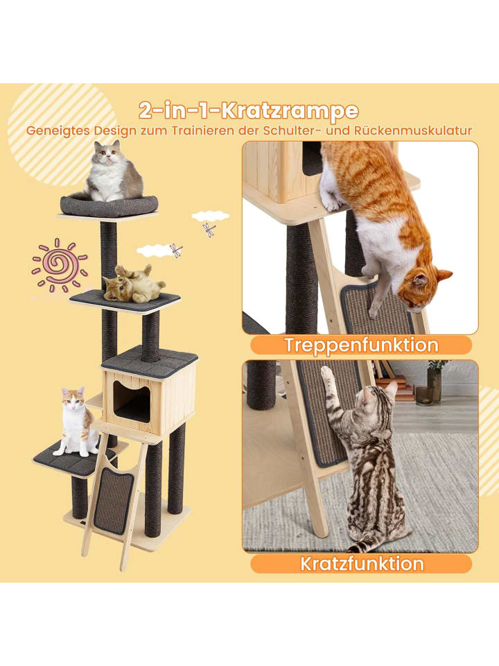 COSTWAY 175cm Kratzbaum in Beige günstig kaufen onesize