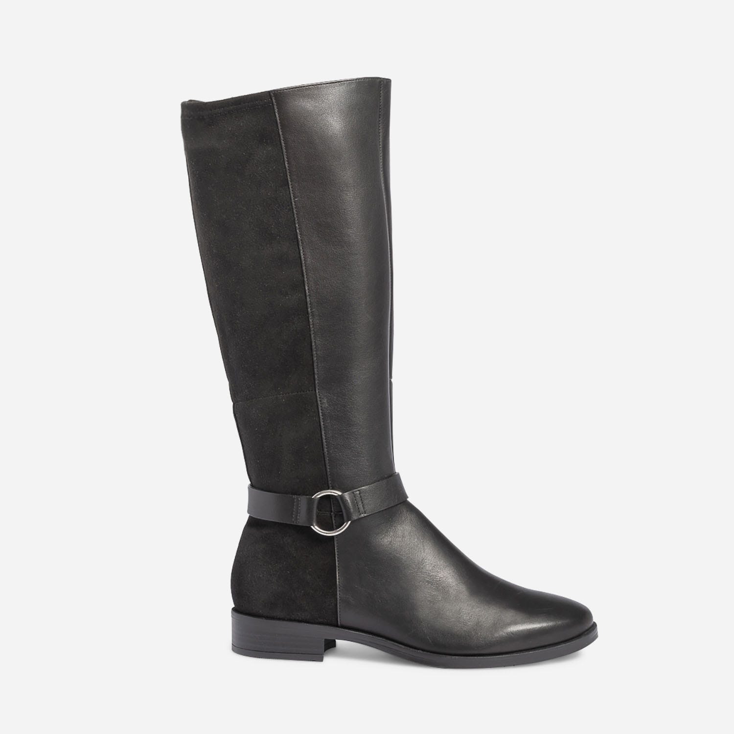 Botte ERAM FLEX noire en cuir bi matière