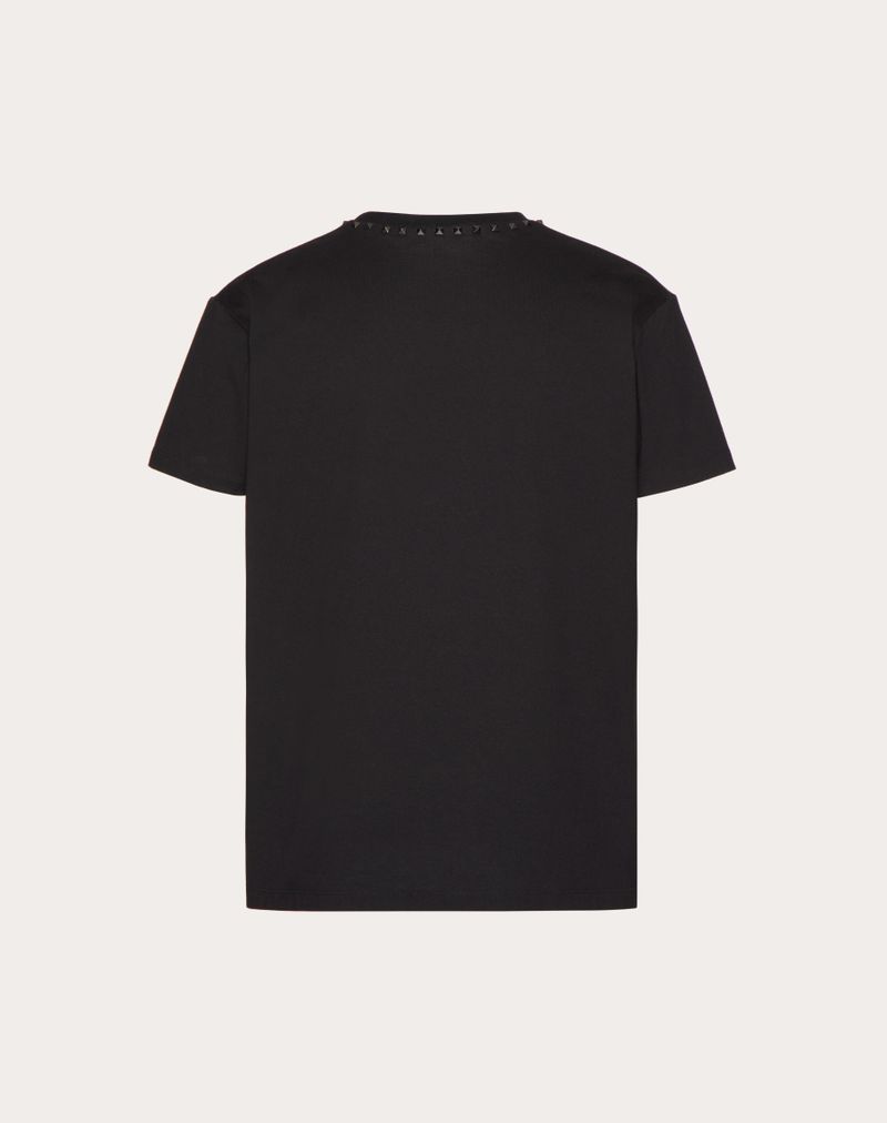 Sort T-shirt med rund hals og nitter fra Untitled i bomuld