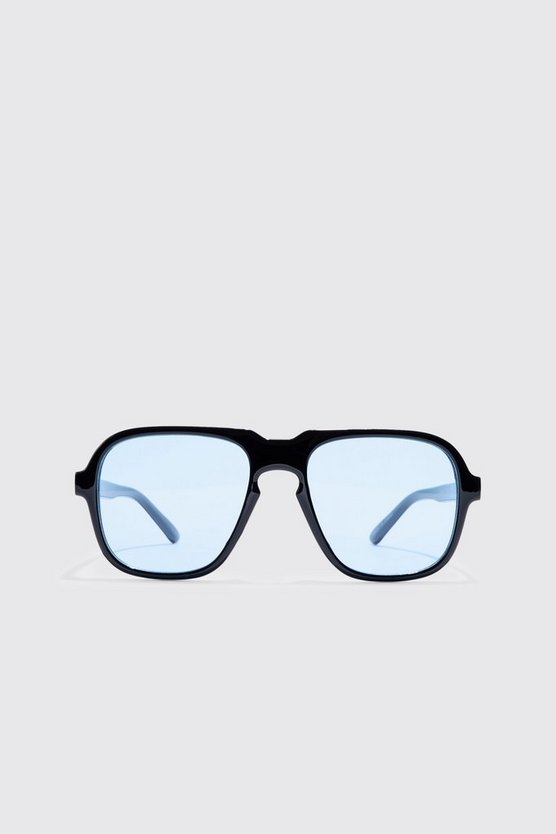 Retro-Sonnenbrille mit blauen Gläsern