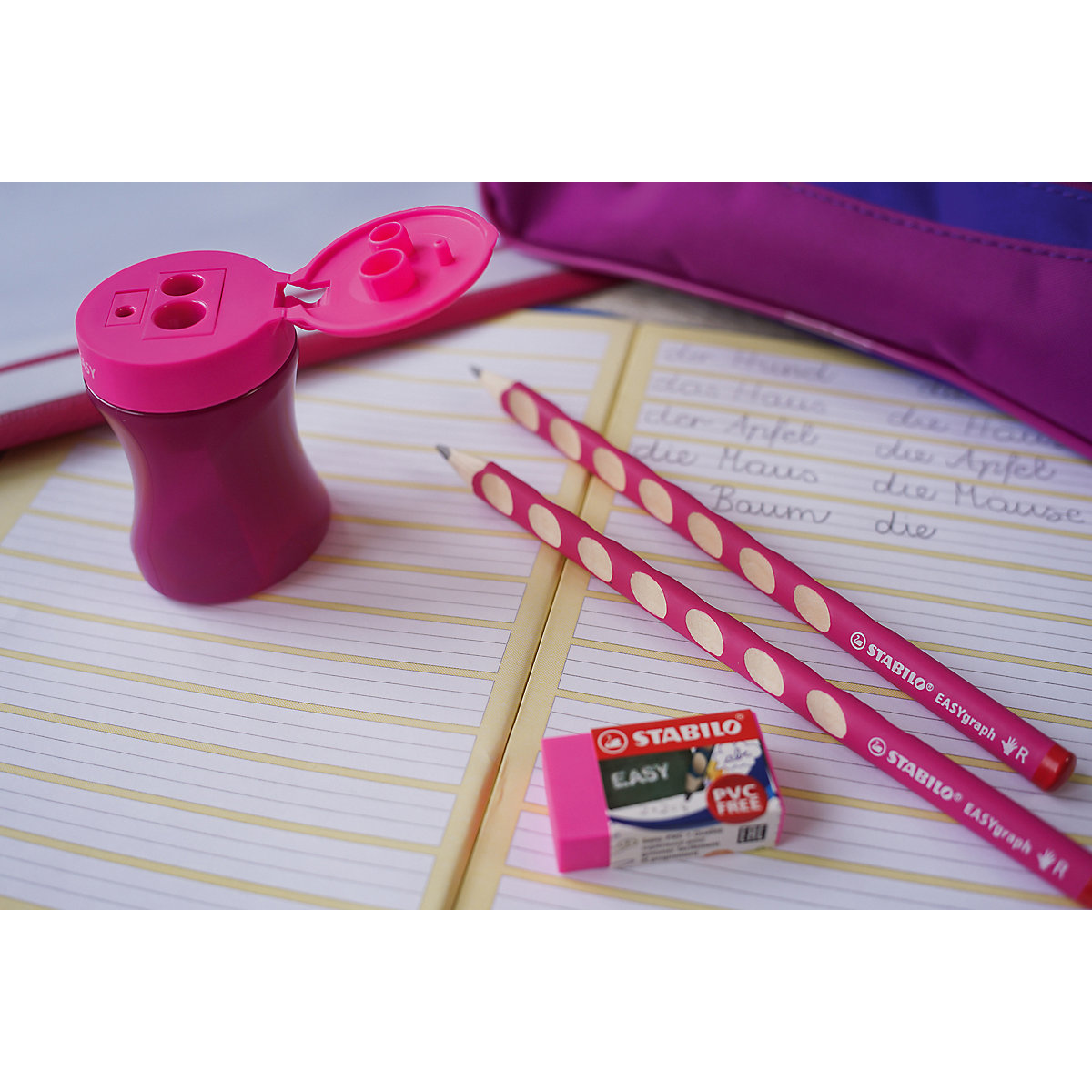 Dreikant-Bleistift EASYgraph Start Set Rechtshänder pink, 3-tlg.