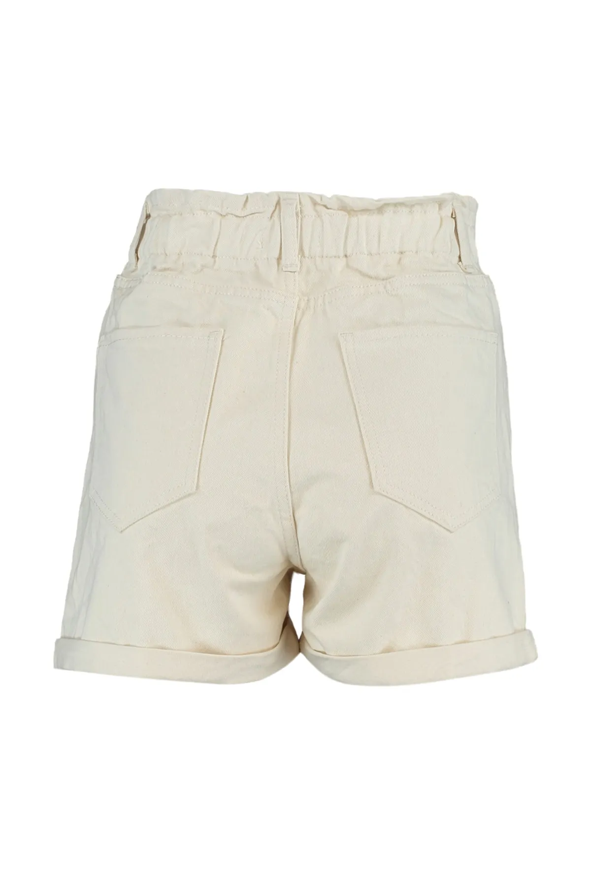 Trendyol Collection  Ecrufarbene Jeansshorts mit elastischer Taille TWOSS20SR0186