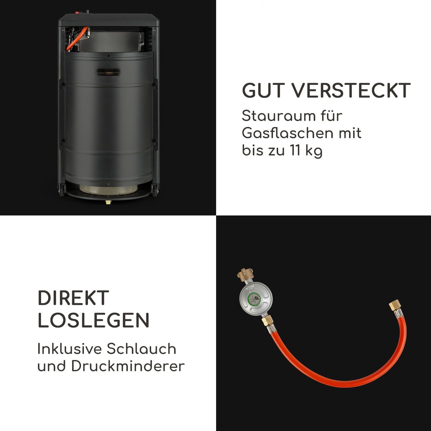 blumfeldt Heizkörper Andora Deluxe, Heizofen für innen Gas Gasbrennofen Elektrisch 3400 W Mobil