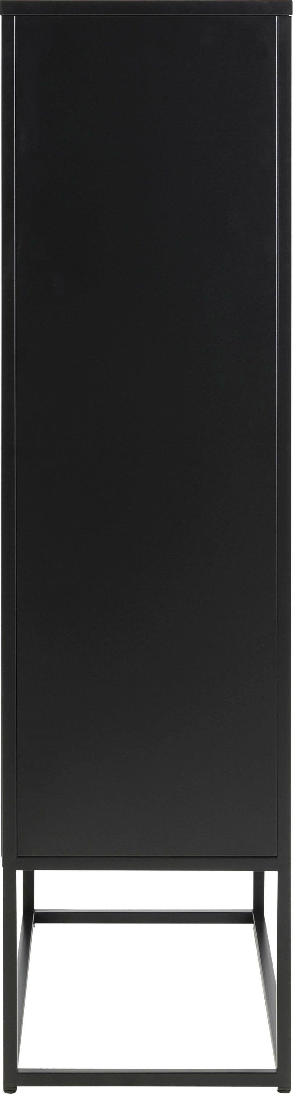 ACTONA GROUP Türregal Vilho, Türregal, aus Schwarzem Metall mit 2 Türen Höhe 150, Breite 80cm
