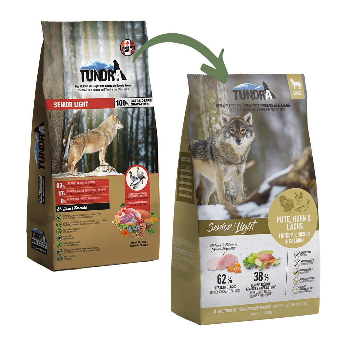 Tundra Dog Senior/Light Pute, Huhn & Lachs kaufen bei ZooRoyal