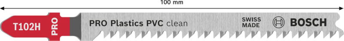 Bosch Blue Zubehör 2608665238 PRO Kunststoff-PVC-Reinigungssägeblatt T102H 100 mm 2-teilig
