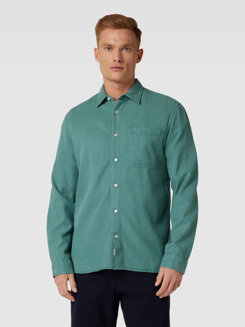 Freizeithemd im Denim-Look in neon blau