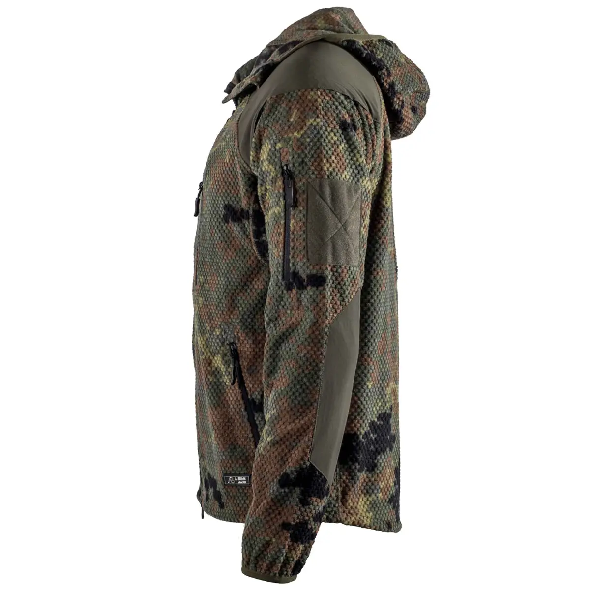 Fleecejacke Delta mit Kapuze flecktarn