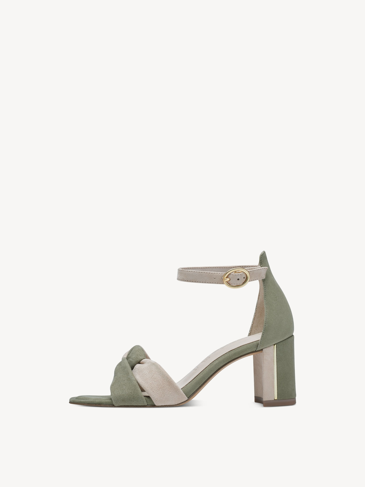 Sandale à talon en cuir - vert