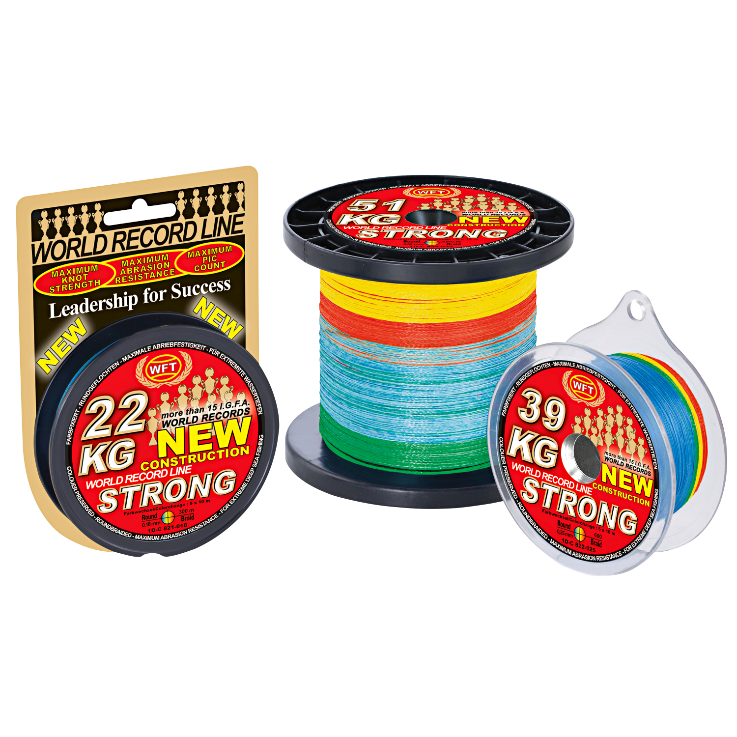 WFT Angelschnur KG Strong Multicolor (250 m, 0,64)
